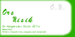 ors misik business card